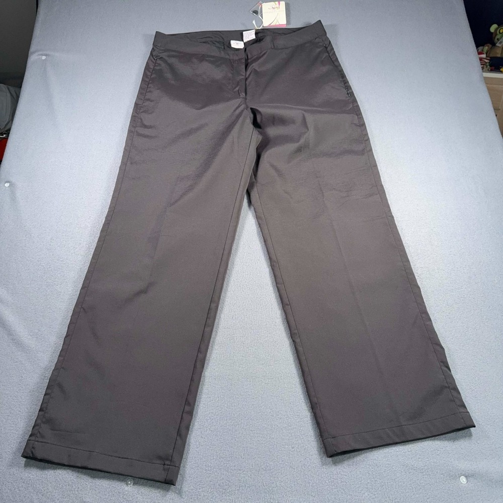 Maggie‎ Lane Womens Black Golf Pants 14 Flat Front Tech Performance NWT 36x31.5